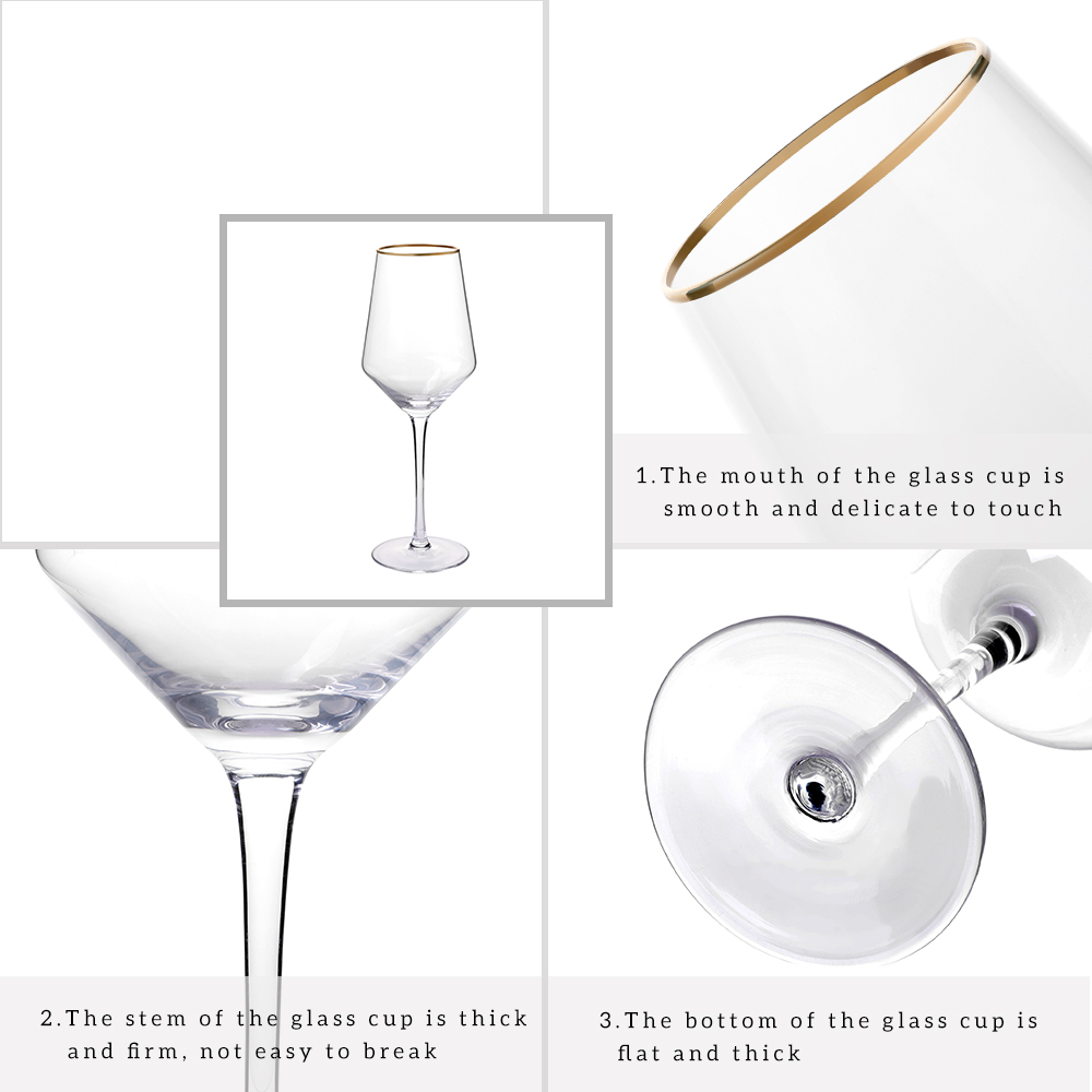 Златен раб стаклена чаша за вино Воден шампањски вински пехар (3)