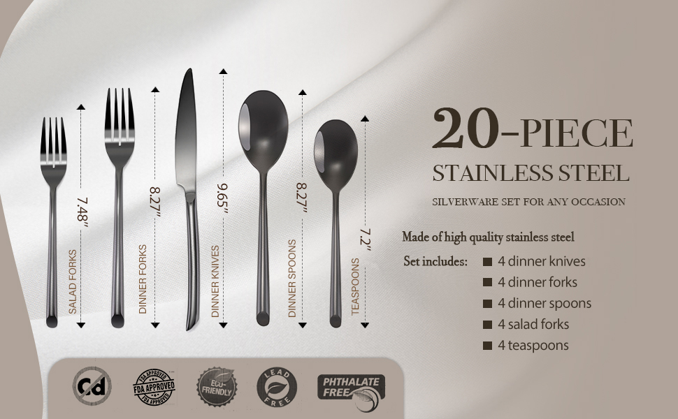 Hot Sale Stainless Steel Matte Black Morden Flatware SetHot Sale Stainless Steel Matte Black Morden Flatware Set (1)