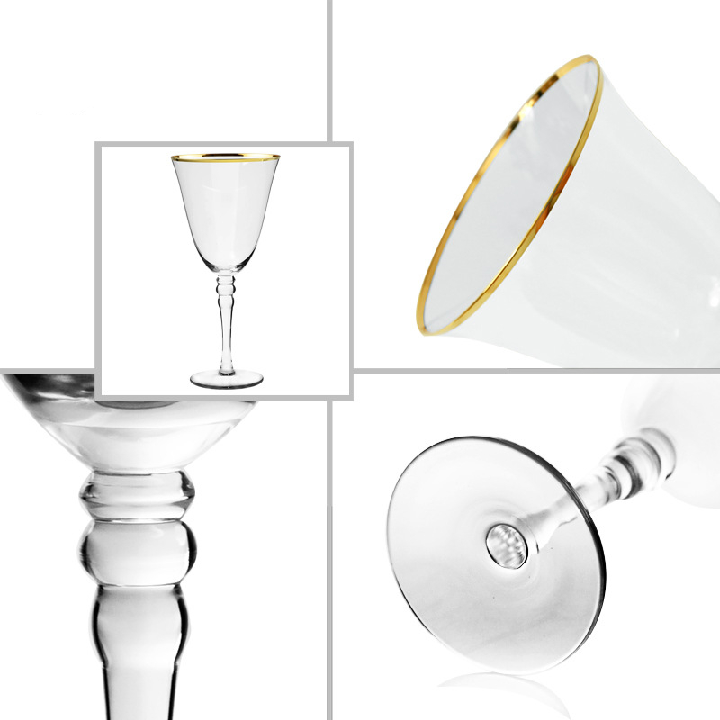 Wholesale dúdlik gouden râne wyn glês wetter drinken champagne glassware goblet (3) 3