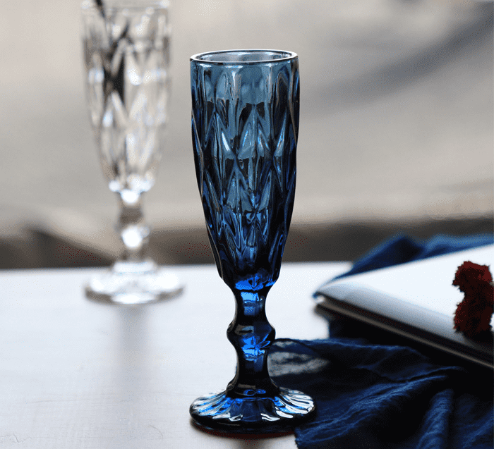 Lag luam wholesale xim pob zeb diamond champagne caw galss xim kab tshoob goblet iavware1 (4)