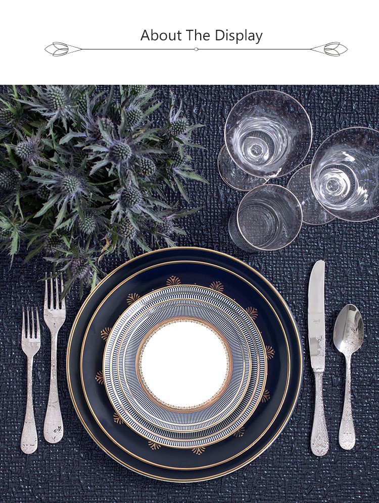 iipleyiti eziluhlaza ze-porcelain dinnerware-9