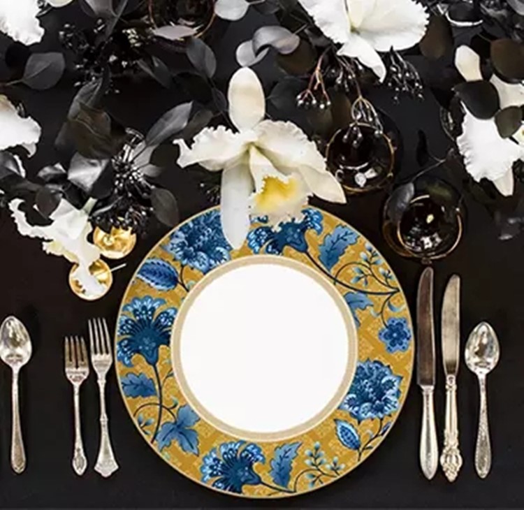 emas rimmed wedding balung china plate set-8