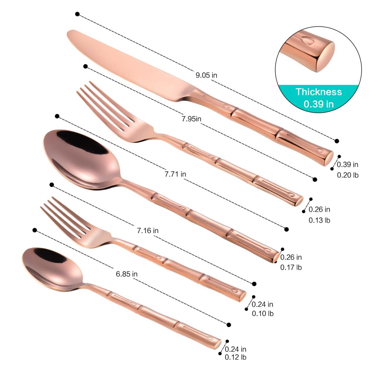 goolu igbeyawo cutlery ṣeto 7