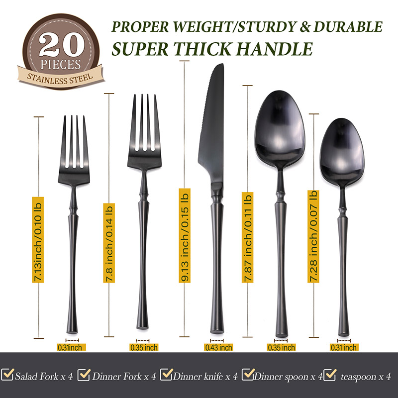 matte black flatware set 2