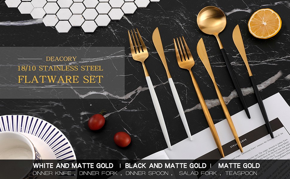 matte goridhe muchato flatware set 6