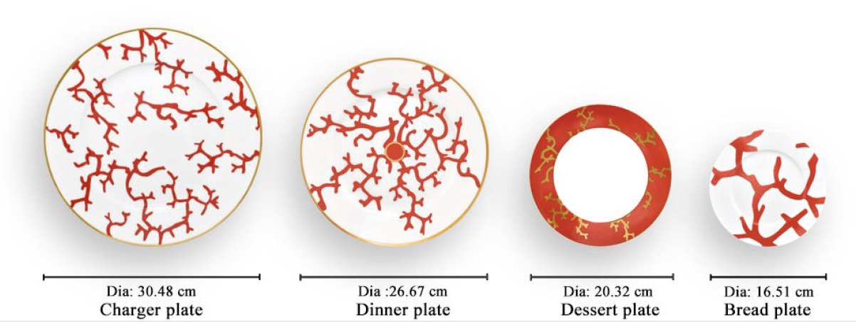 матирана червена чиния от костен порцелан-7