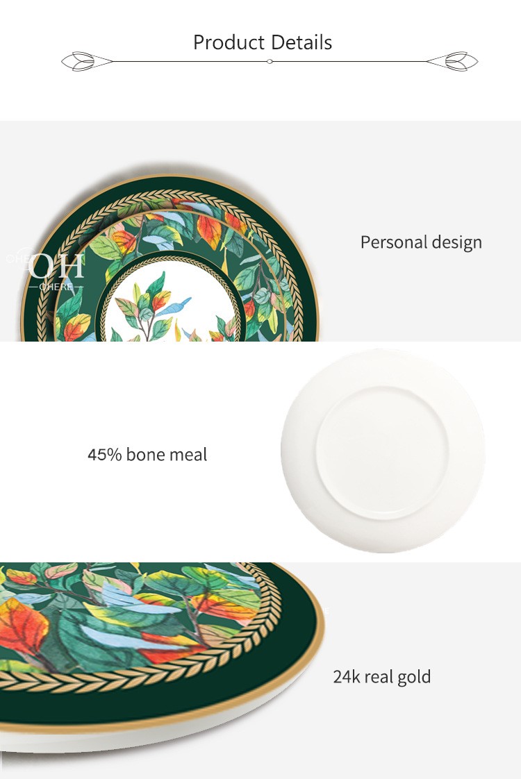 retro-styl bone china plaat set-8