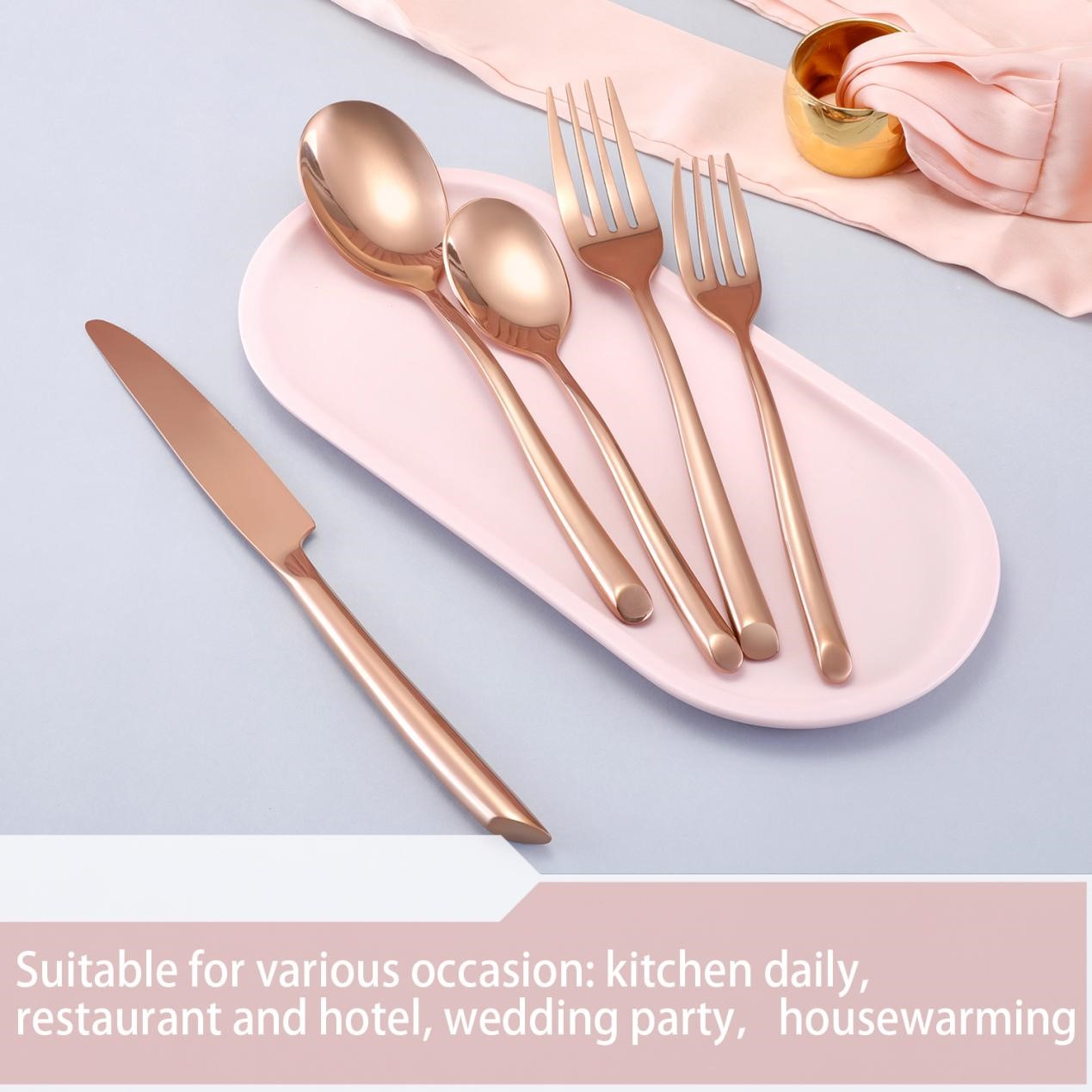 peralatan makan rose gold 7