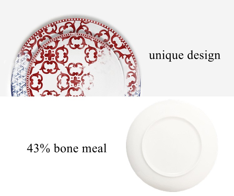 poročni keramični polnilni krožniki iz kostnega porcelana 8