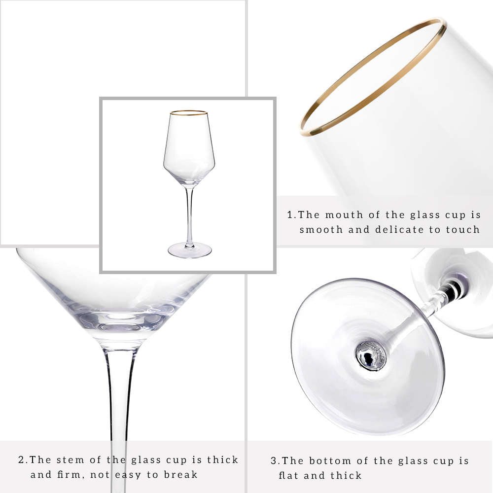 Buy Wholesale China Wholesale Customize Timeless Gold Rim Crystal Glasses  Clear Wine Glass Golden Goblet & Wine Glasses at USD 0.2