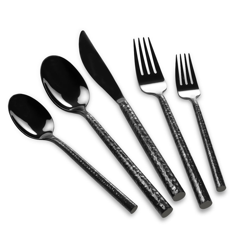 black stainless steel flatware