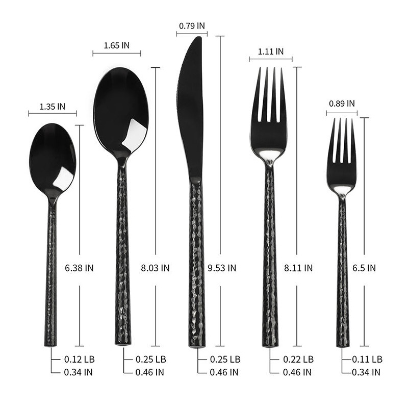black stainless steel flatware