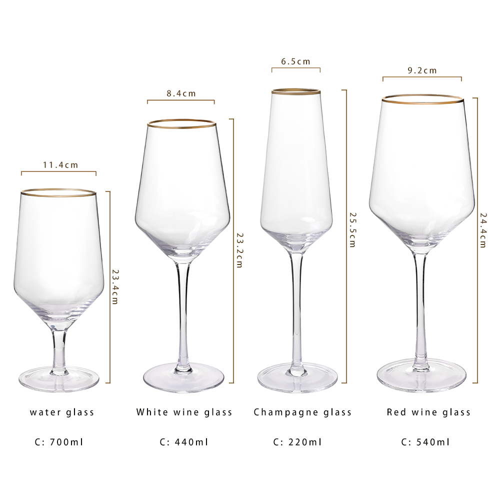 Buy Wholesale China Wholesale Customize Timeless Gold Rim Crystal Glasses  Clear Wine Glass Golden Goblet & Wine Glasses at USD 0.2