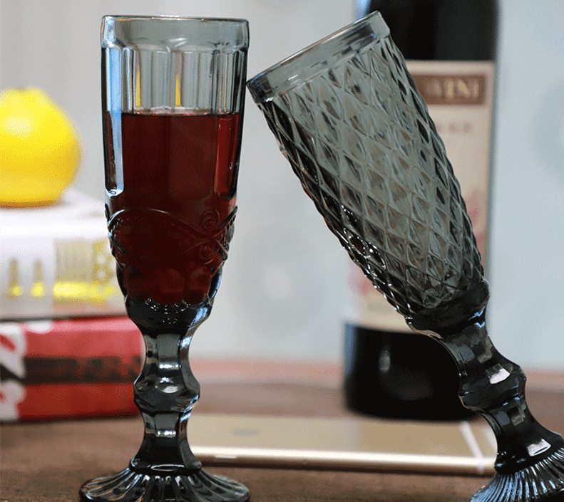 Hot sale diamond champagne glassware colored wine glass cup1 (2)