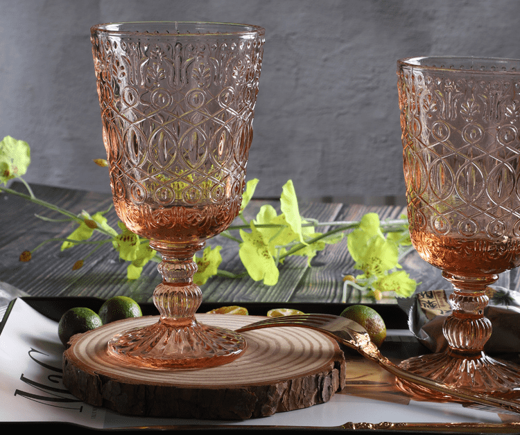Wholesale auspicious cloud relief pattern colored crystal wine glass cup1 (4)
