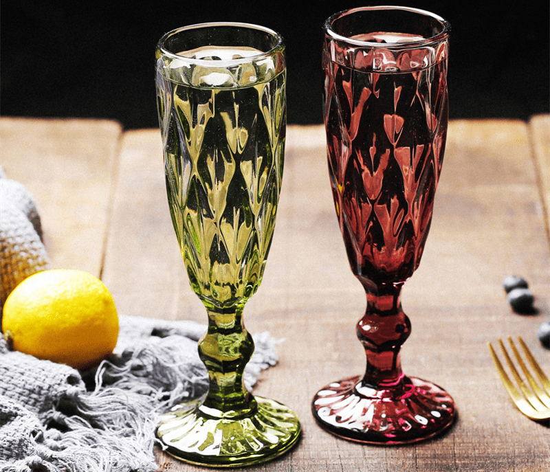 Wholesale colored diamond champagne wine galss color wedding goblet glassware1 (2)