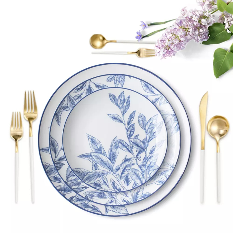 High quality bone china plate set for wedding party home (5)