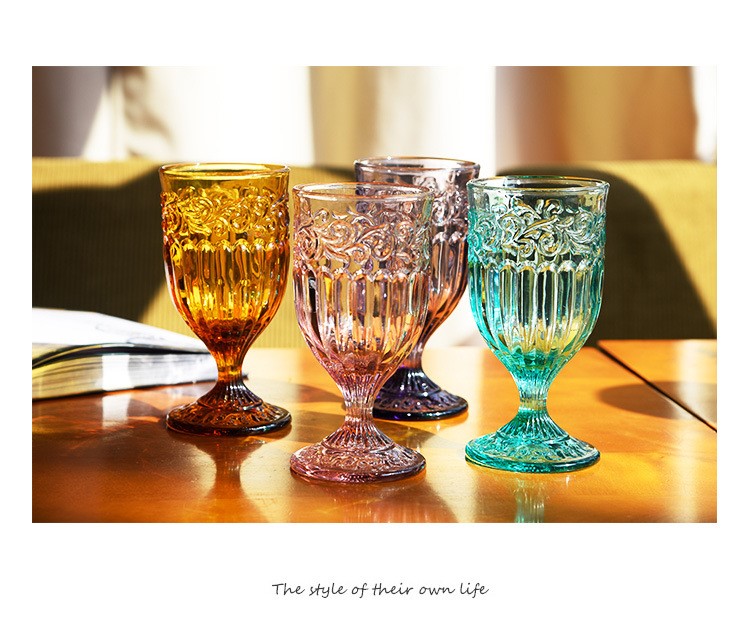 colored vintage wine glass cup-1