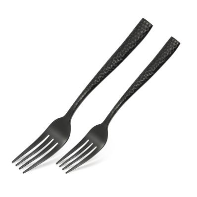Black Hammered Stainless Steel Flatware Set for Wedding Party Home (6)