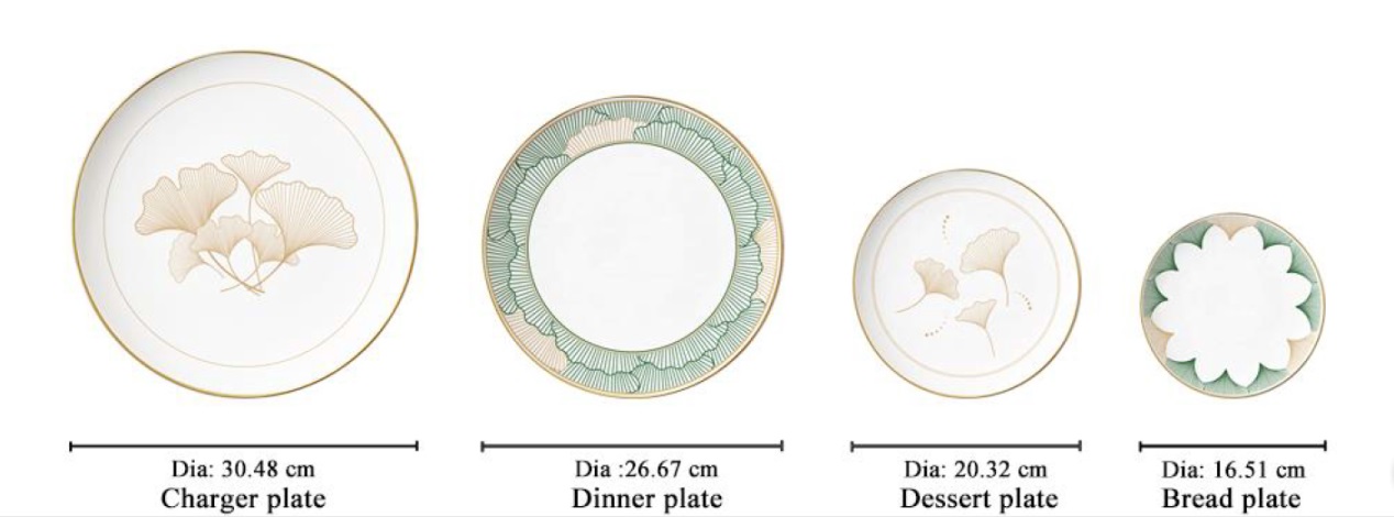 gold rimmed bone china charger plate-2