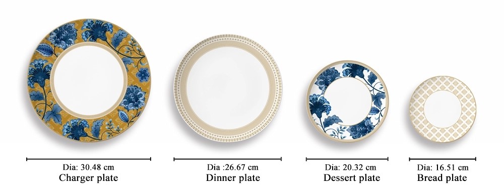 gold rimmed wedding bone china plate set-7