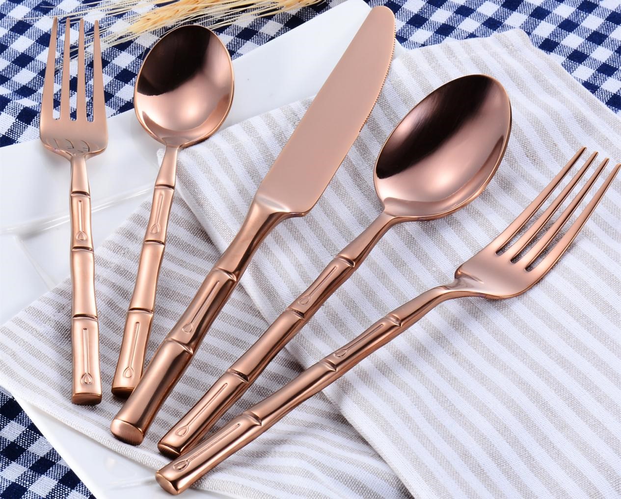 gold wedding cutlery set 6