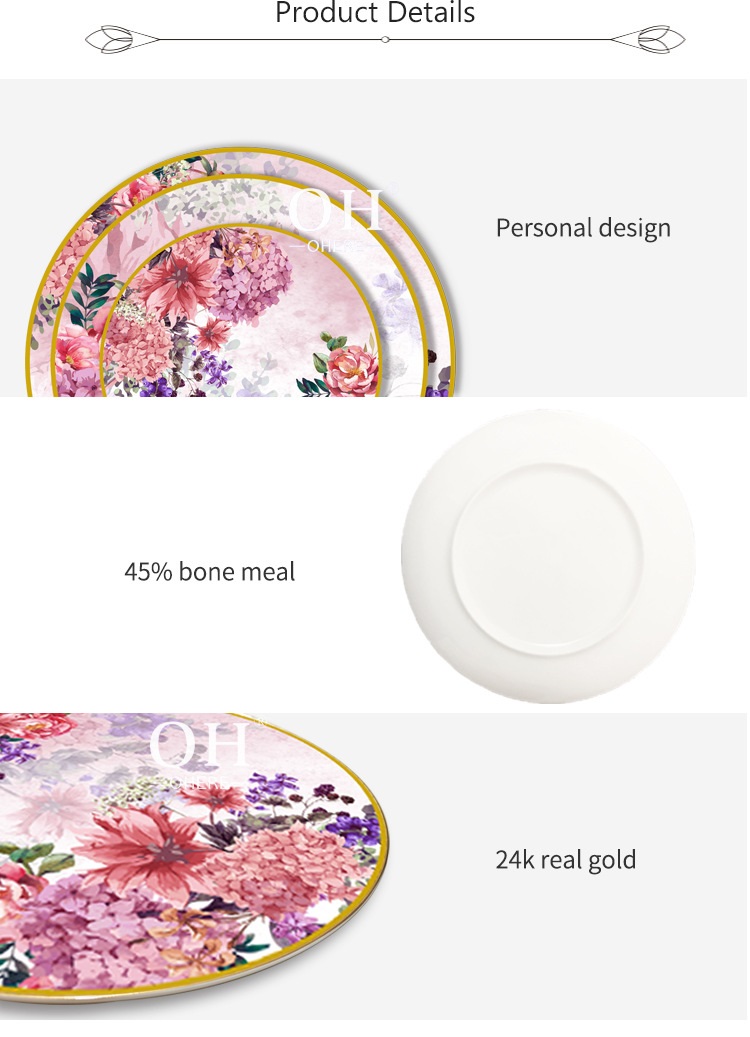 pink ceramic dinner plate-8