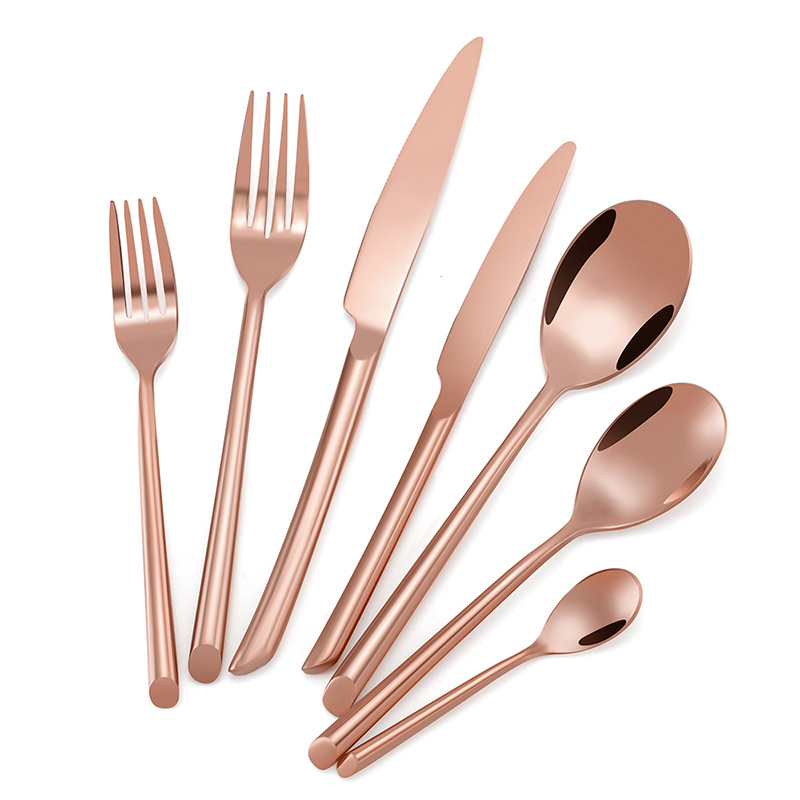 Wholesale High Quality Stainless Steel Knife Fork Spoon Rose Gold Wave ...