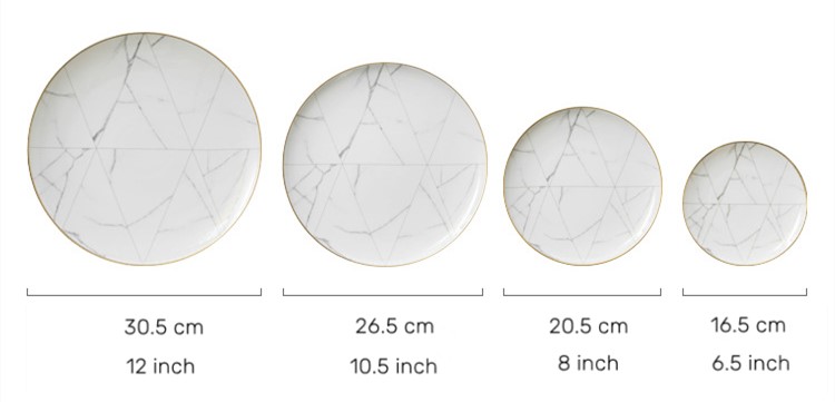 white marble style bone china plates 7